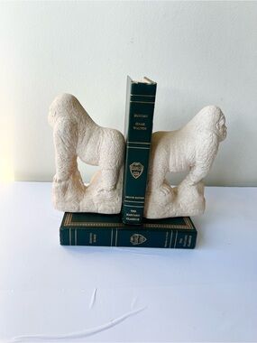Stone Gorilla Bookends